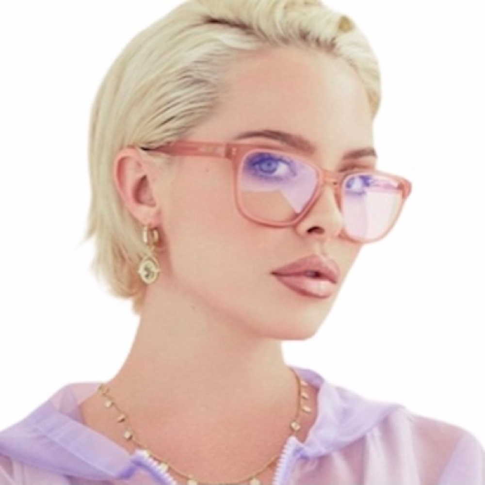 QUAY Hardwire Blue Light Coral Pink Two Tone Frame Bluelight Blocking Lens NWT